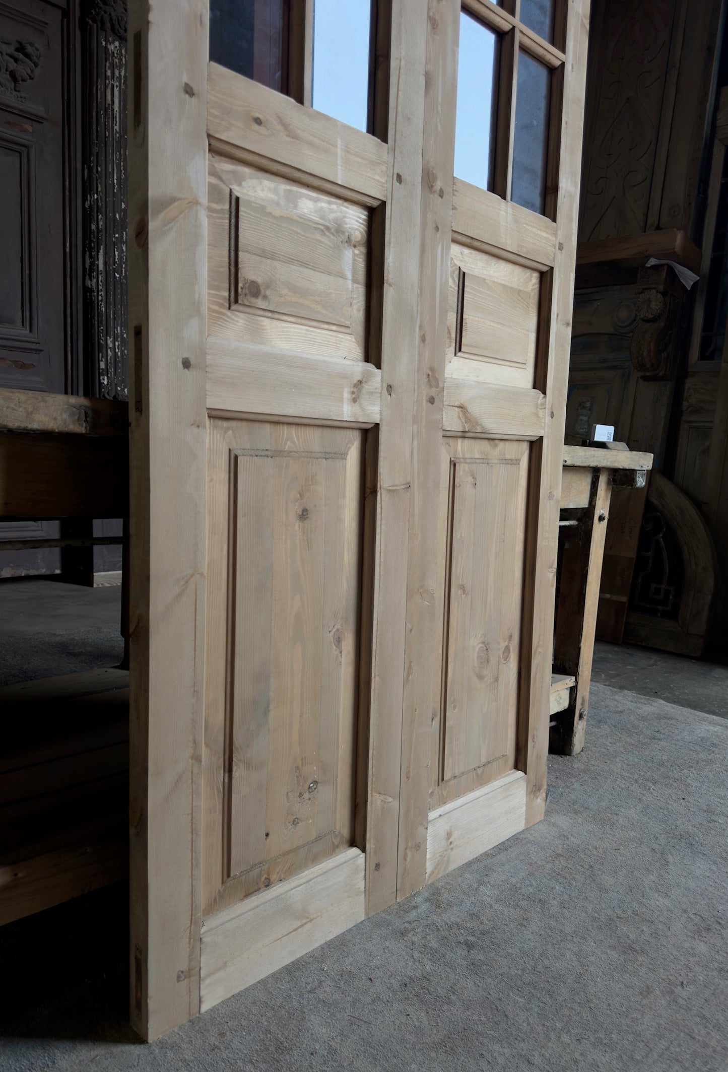 Handcrafted 8 Lite Glass French Doors - 36x96 L13