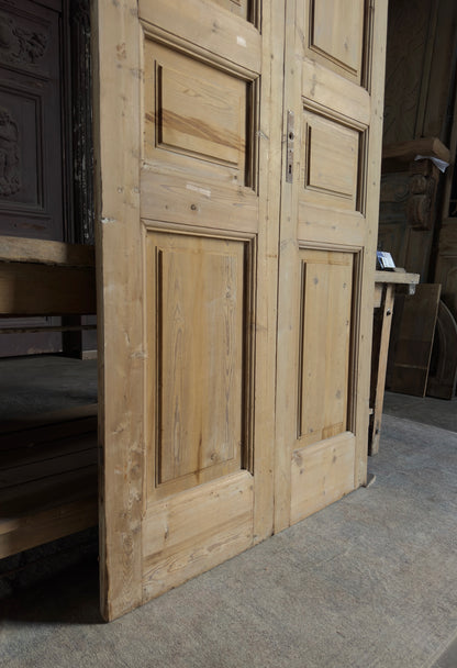 3 Panel Antique Solid French Doors - 41x101 K345
