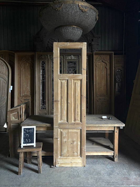 European 4 Panel Antique Glass Single Door - 24x91 - L53