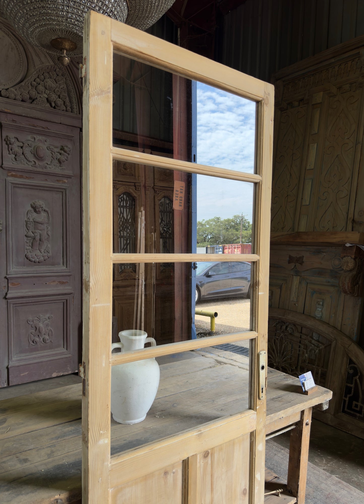 4 Lite Antique Glass Single Door - 32x87 K308