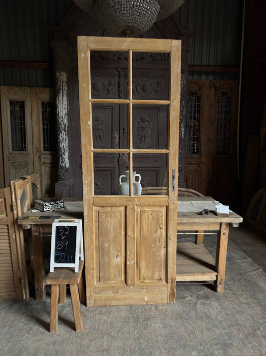 6 Lite Antique Glass Single Door - 32x89 J231