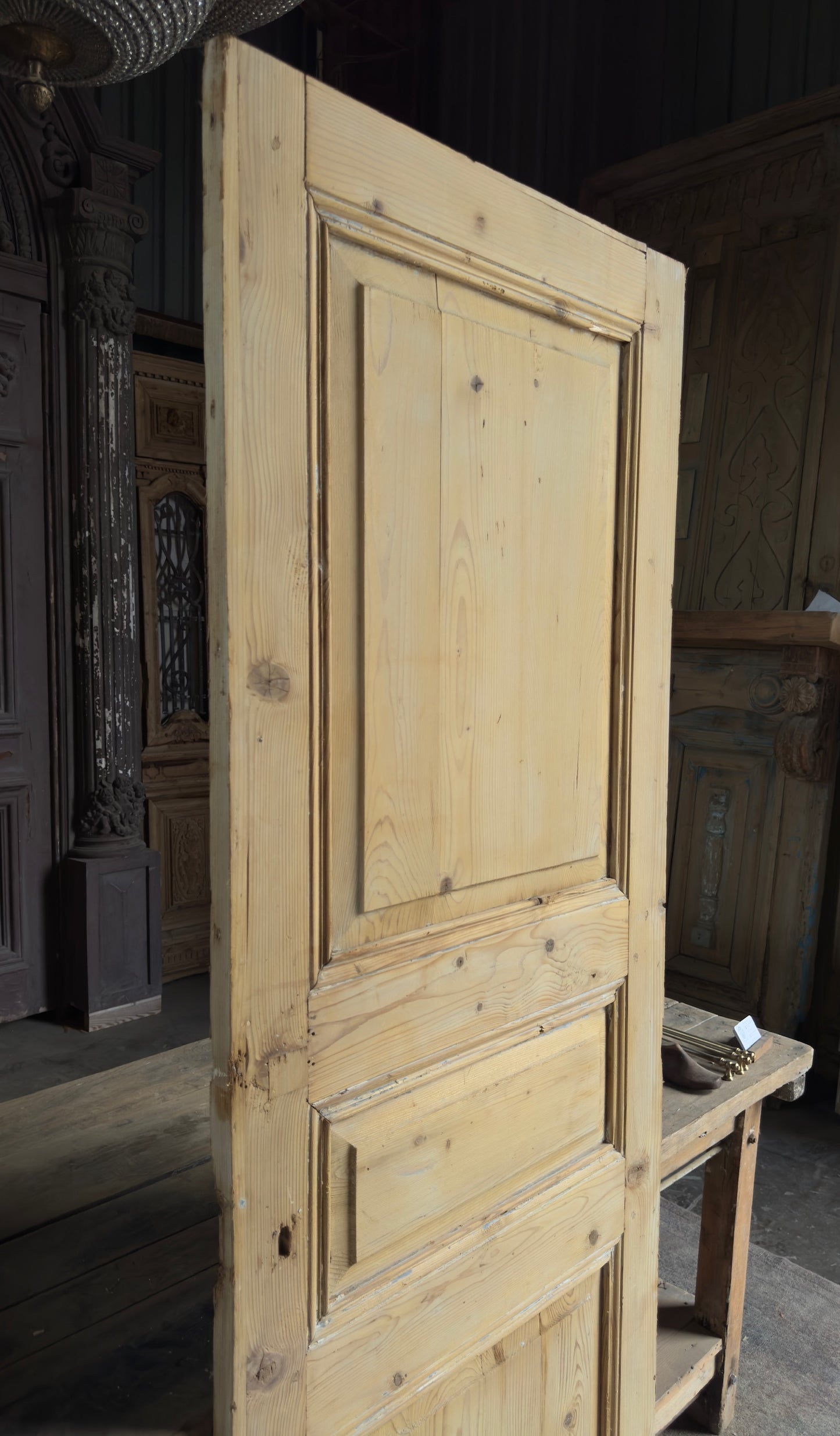 3 Panel Single Solid Antique Door - 30.75x83.5 - L175