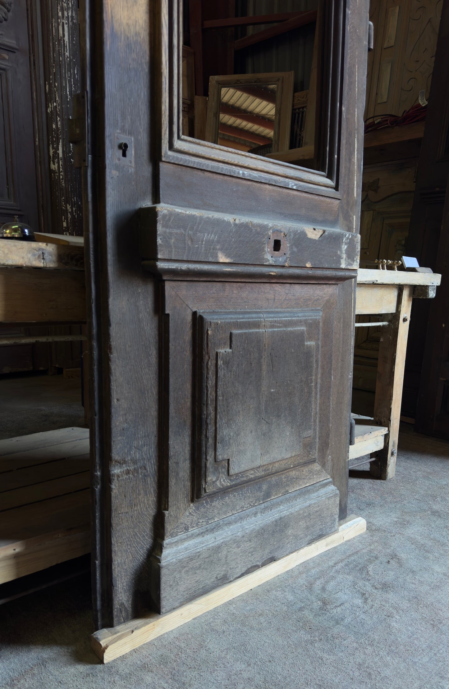 European Full Glass Antique Single Door - 32.5x106.5 - L263