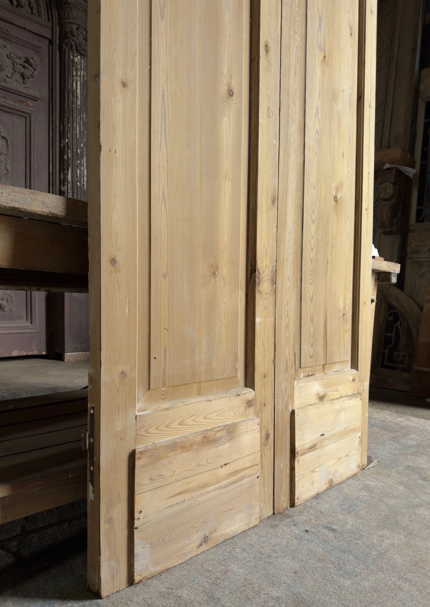 2 Panel Antique Solid French Doors - 44x97.5 K330