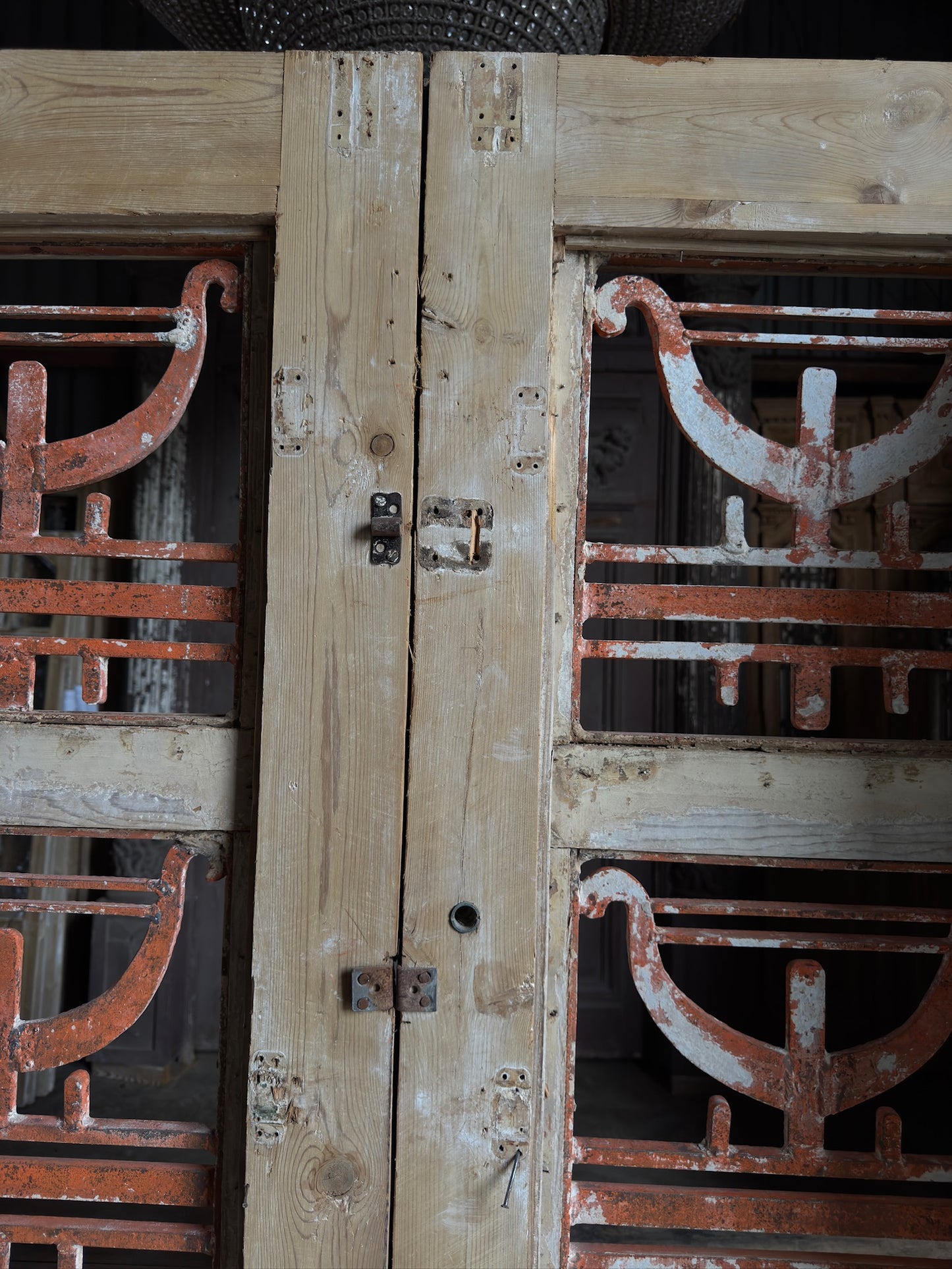 Antique Iron 3 Lite French Doors - 43.5x82.25 - L659