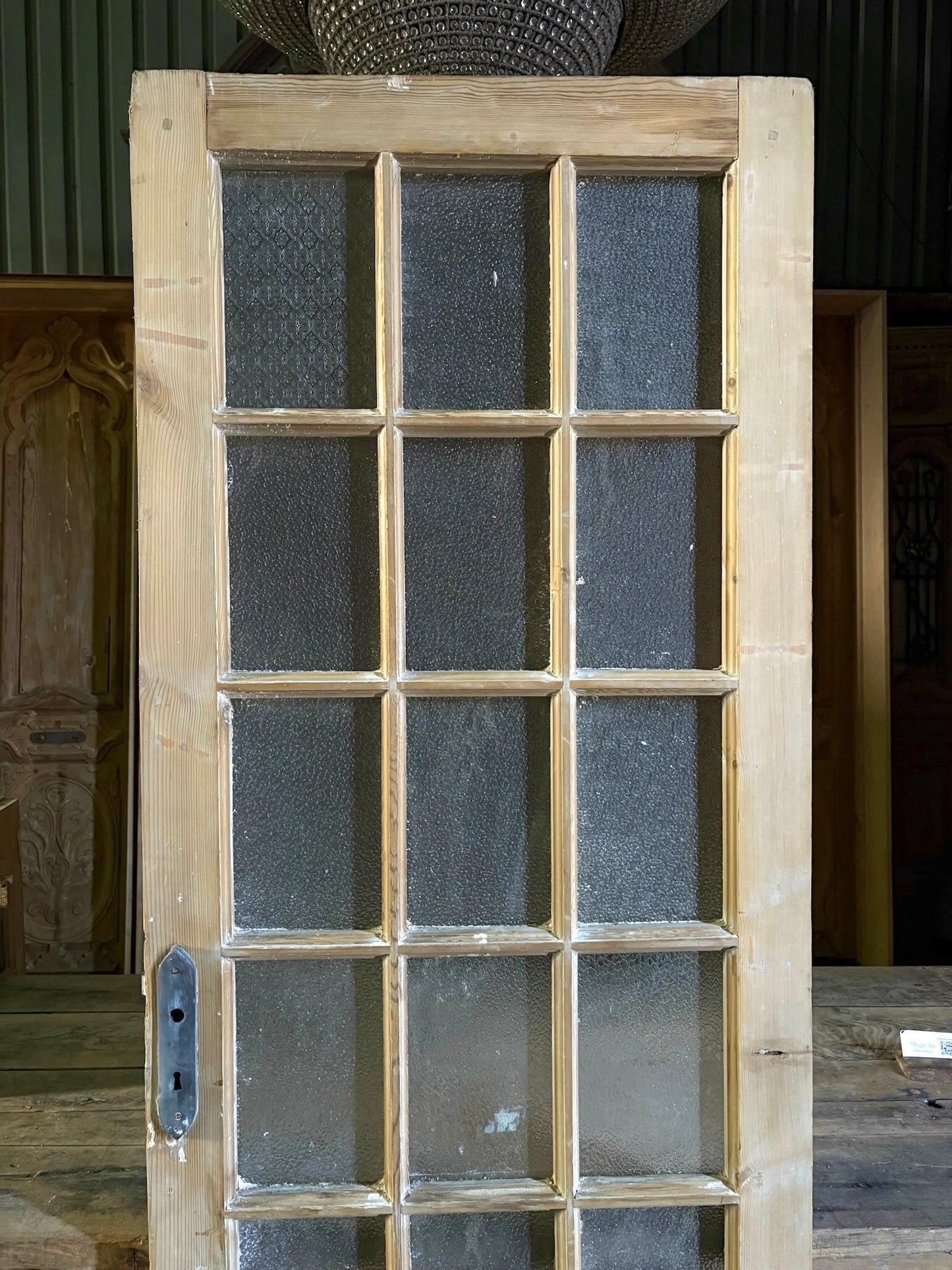 15 Lite Antique Glass Single Door - 32.25x87 - L66
