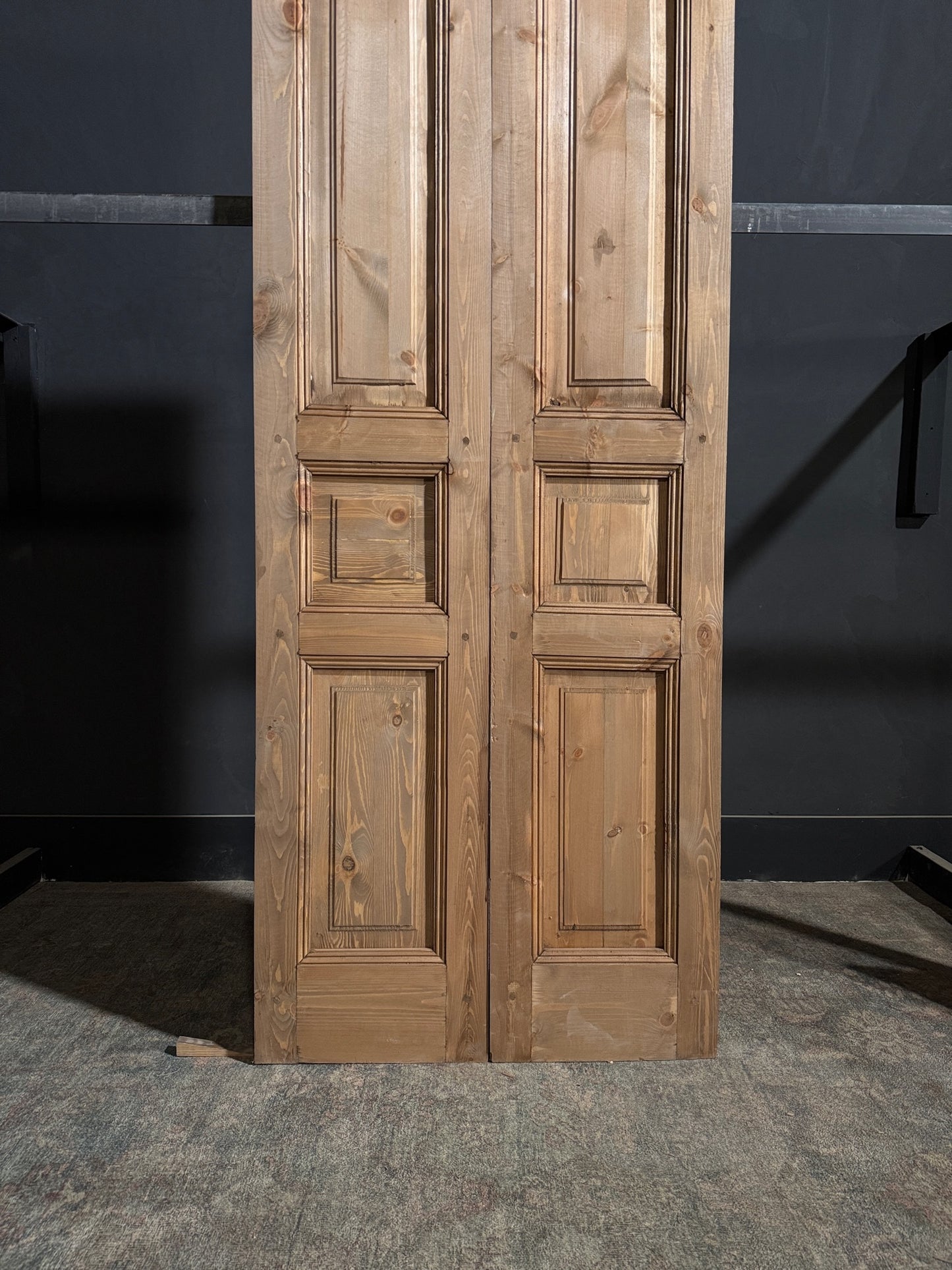 Handcrafted 3 Panel Solid French Doors - 32x80 - N194