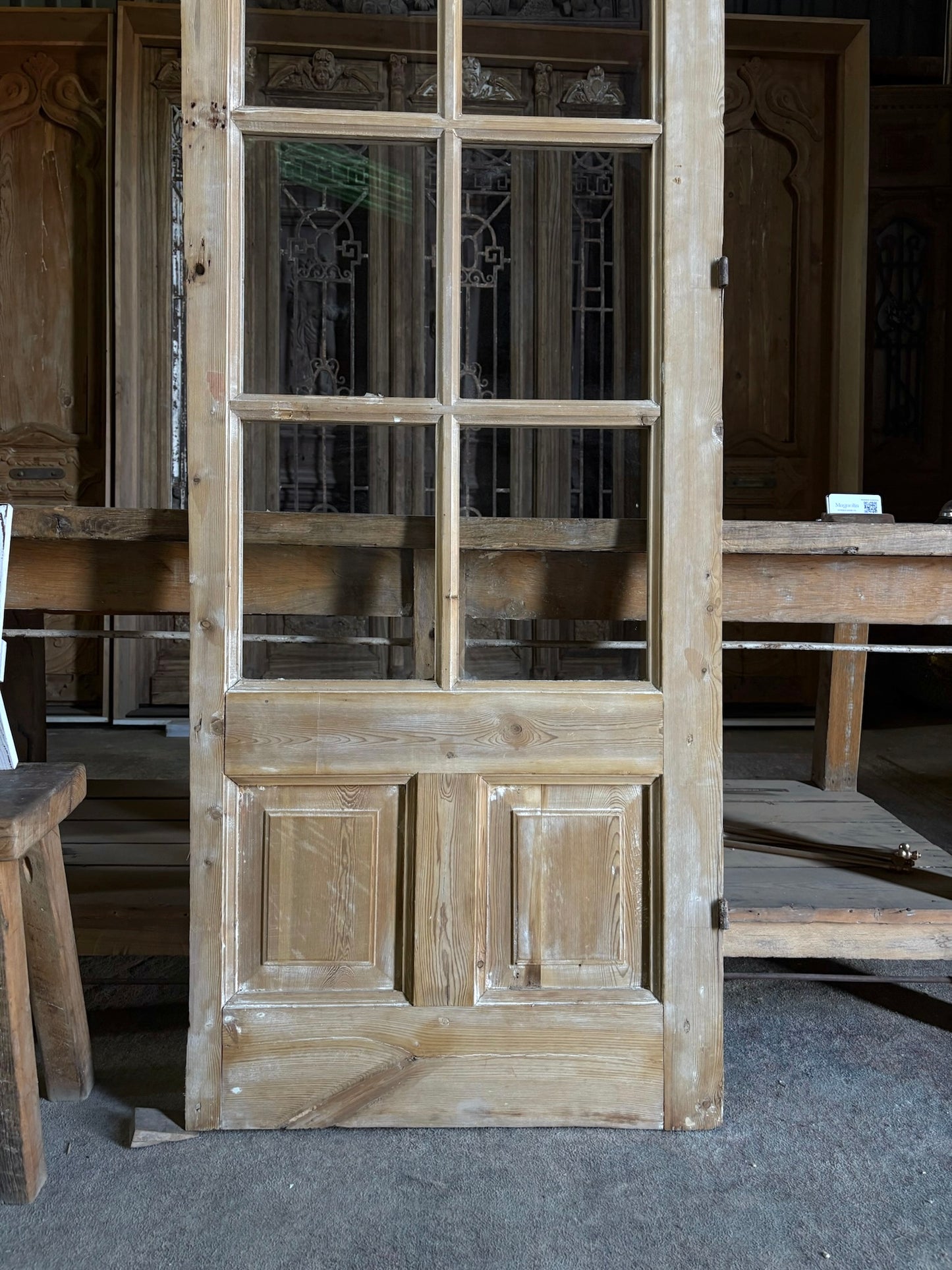 8 Lite Antique Glass Single Door - 27.5x83 - L76