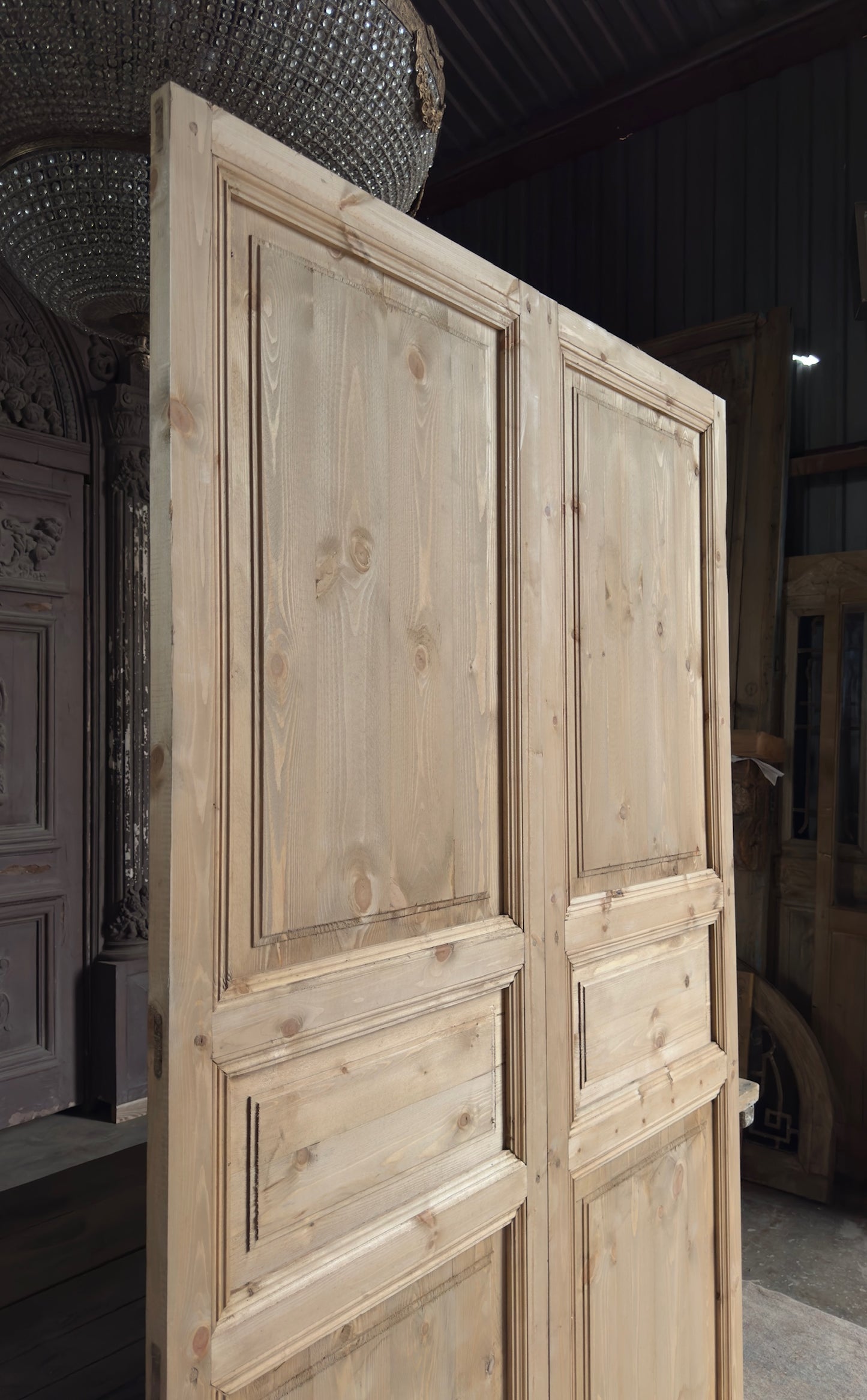 Handcrafted 3 Panel Solid French Doors - 60x96 L41
