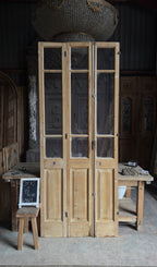 Tri-Fold Antique Glass Doors - 39.75x98 - L429