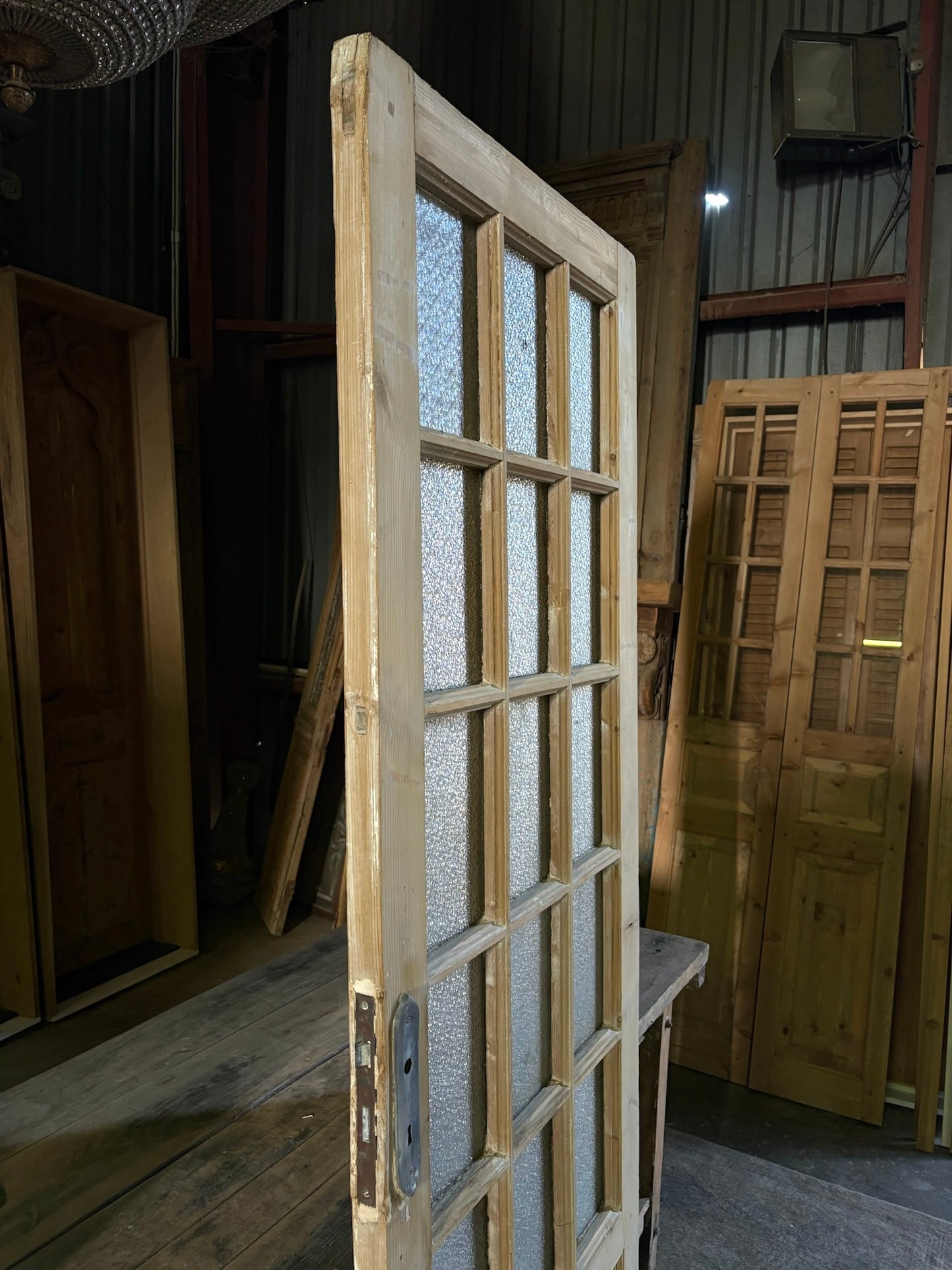 15 Lite Antique Glass Single Door - 32.25x87 - L66