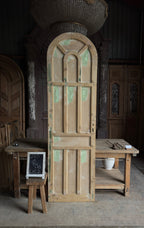 Arched Panel Antique Solid Single Door - 27.5x96 - L152