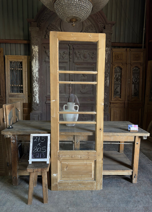 5 Lite Antique Glass Single Door - 27.5x80.5 K213