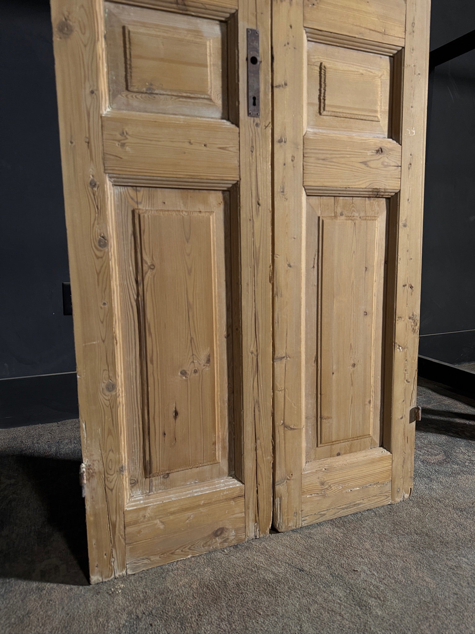 Antique 3 Panel Solid Double Doors - 31.75x94 - N590