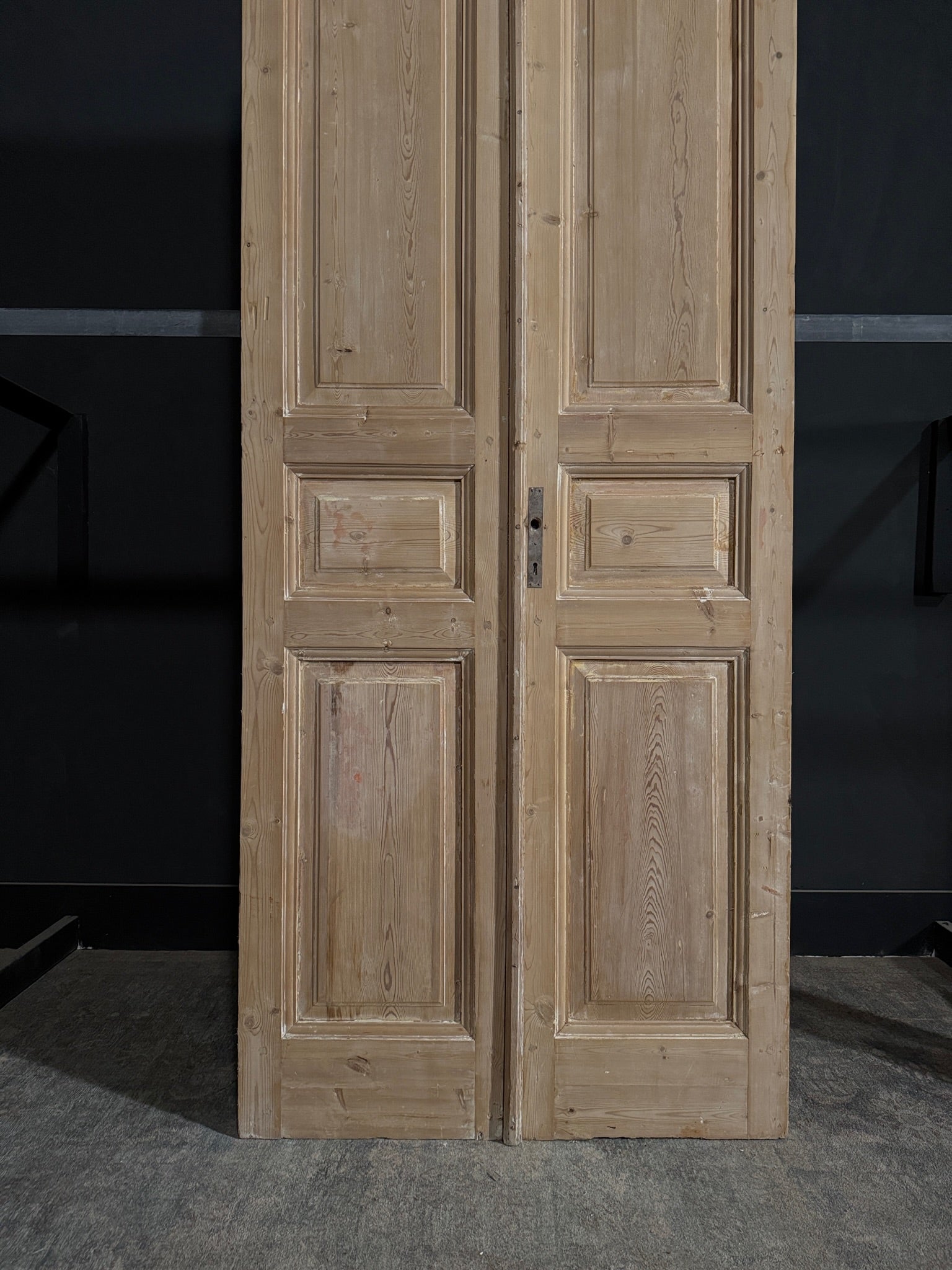 Antique 3 Panel Solid Double Doors - 39.75x106.5 - N348