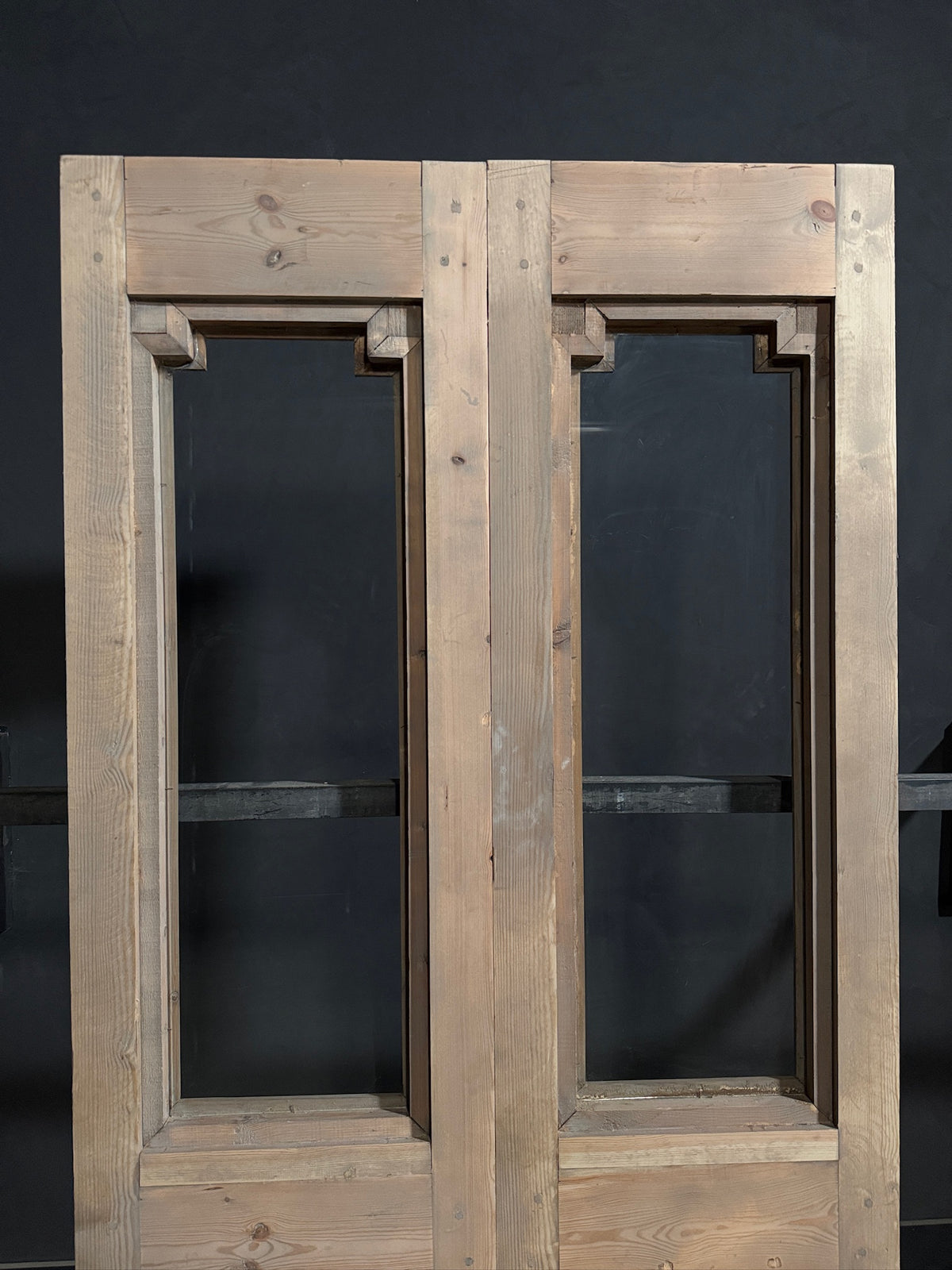 Antique Architectural Fluted Glass French Doors - 48.5x96.5 - N708