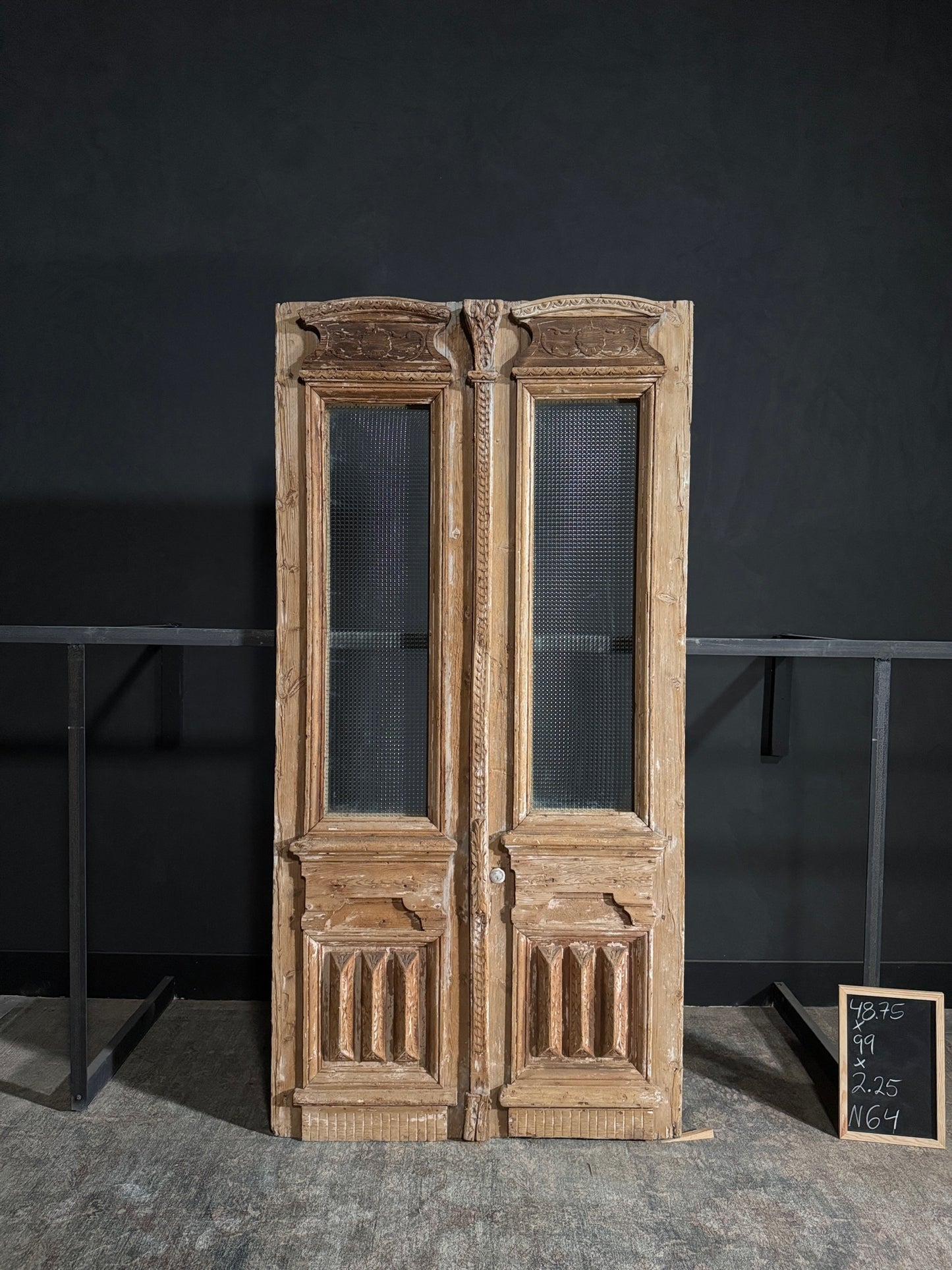 Antique Glass 1 Lite French Doors - 48.75x99 - N64