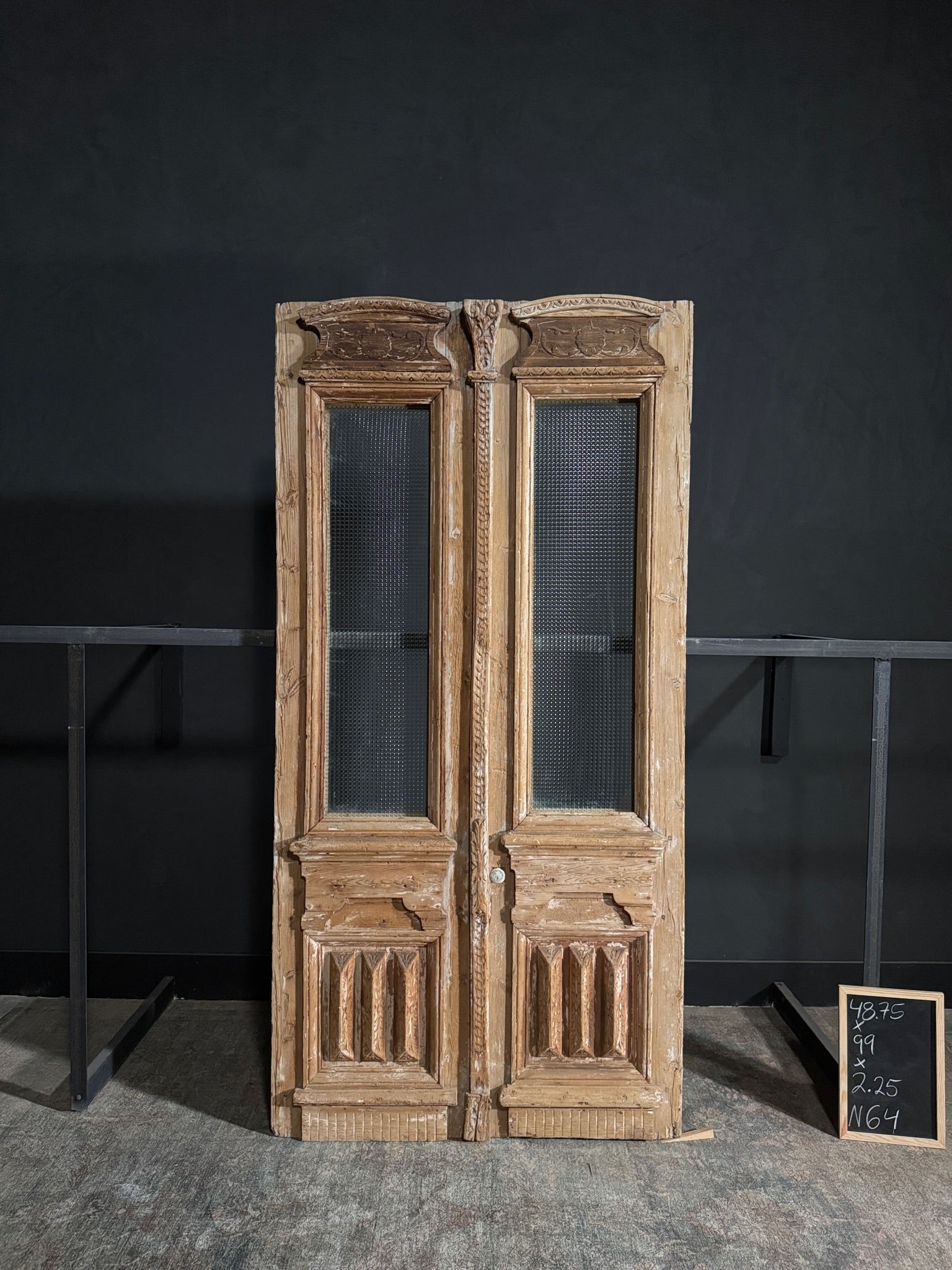 Antique Glass 1 Lite French Doors - 48.75x99 - N64