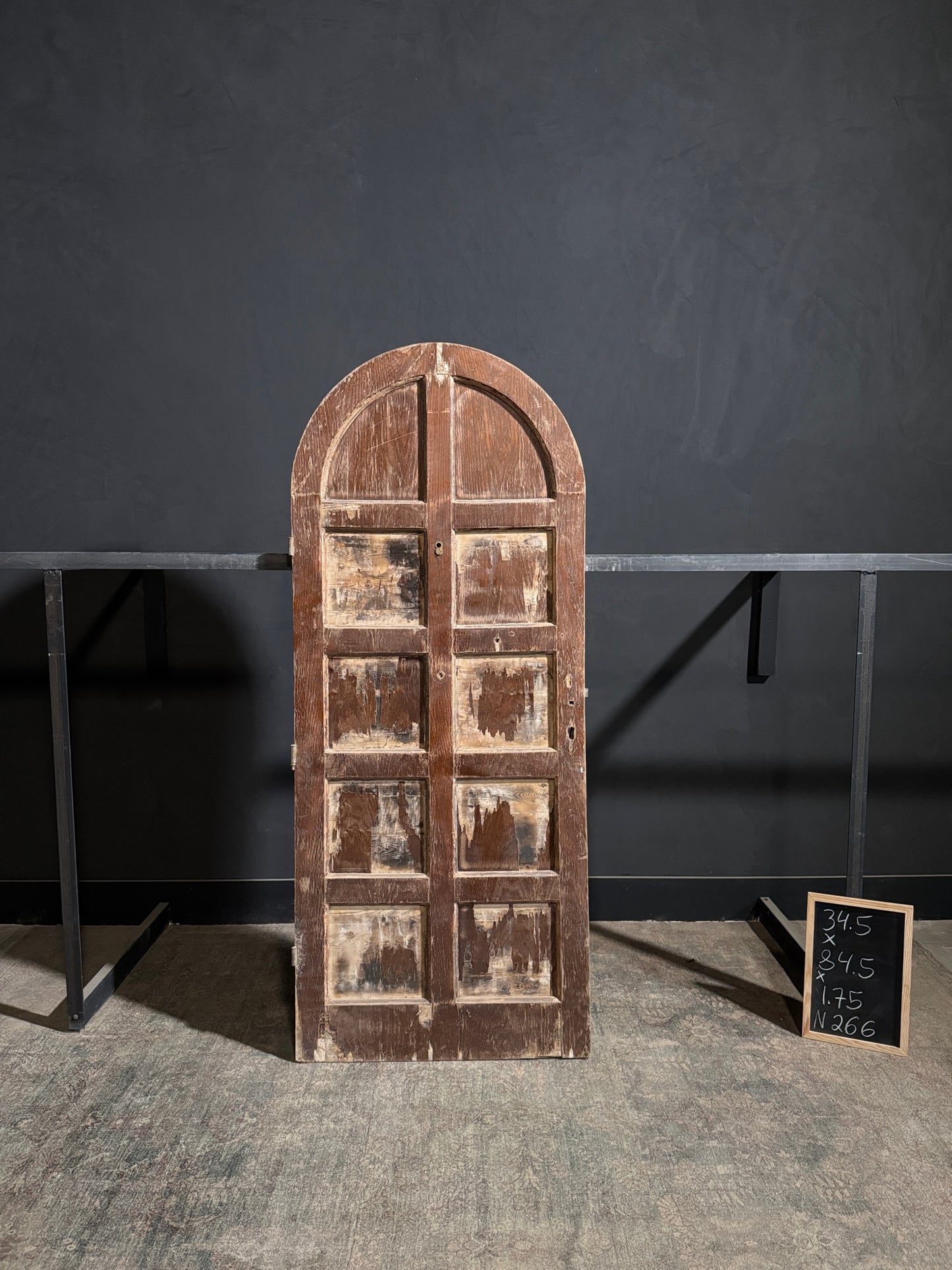 Antique 10 Panel Arched Solid Single Door - 34.5x84.5 - N266