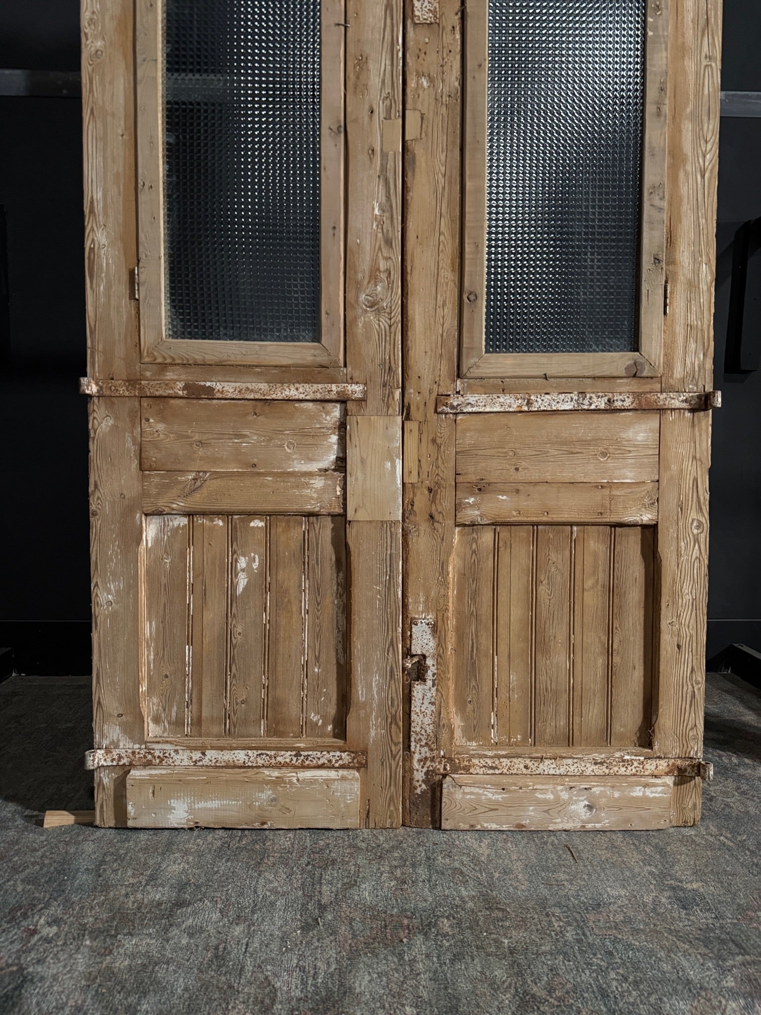 Antique Glass 1 Lite French Doors - 48.75x99 - N64