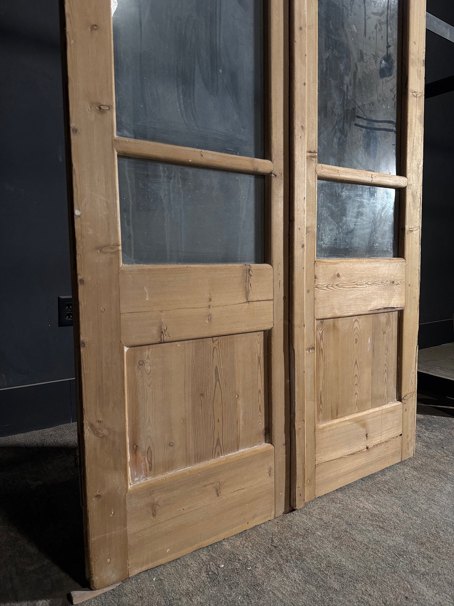 Antique Glass 3 Lite French Doors - 43.75x100.5 - N473