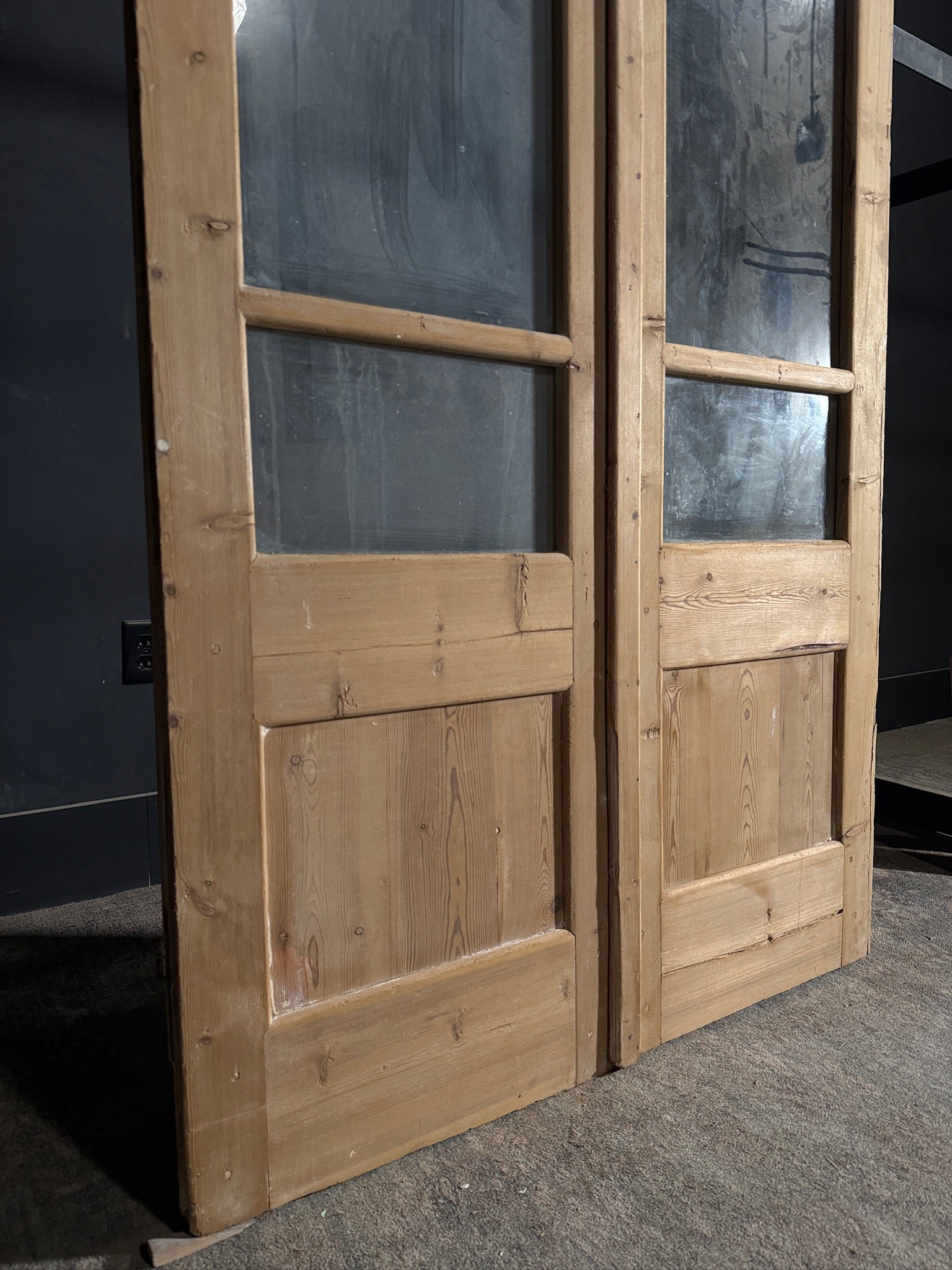 Antique Glass 3 Lite French Doors - 43.75x100.5 - N473
