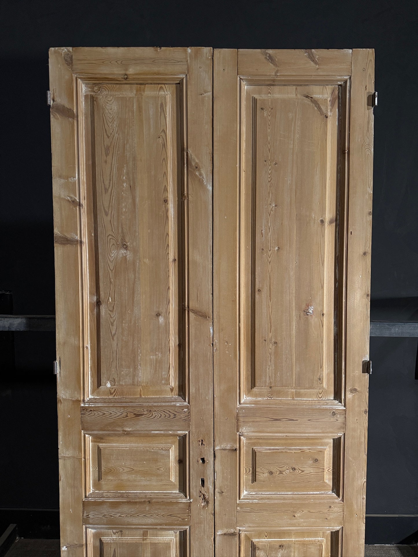 Antique 3 Panel Solid Double Doors - 42.75x96 - N593