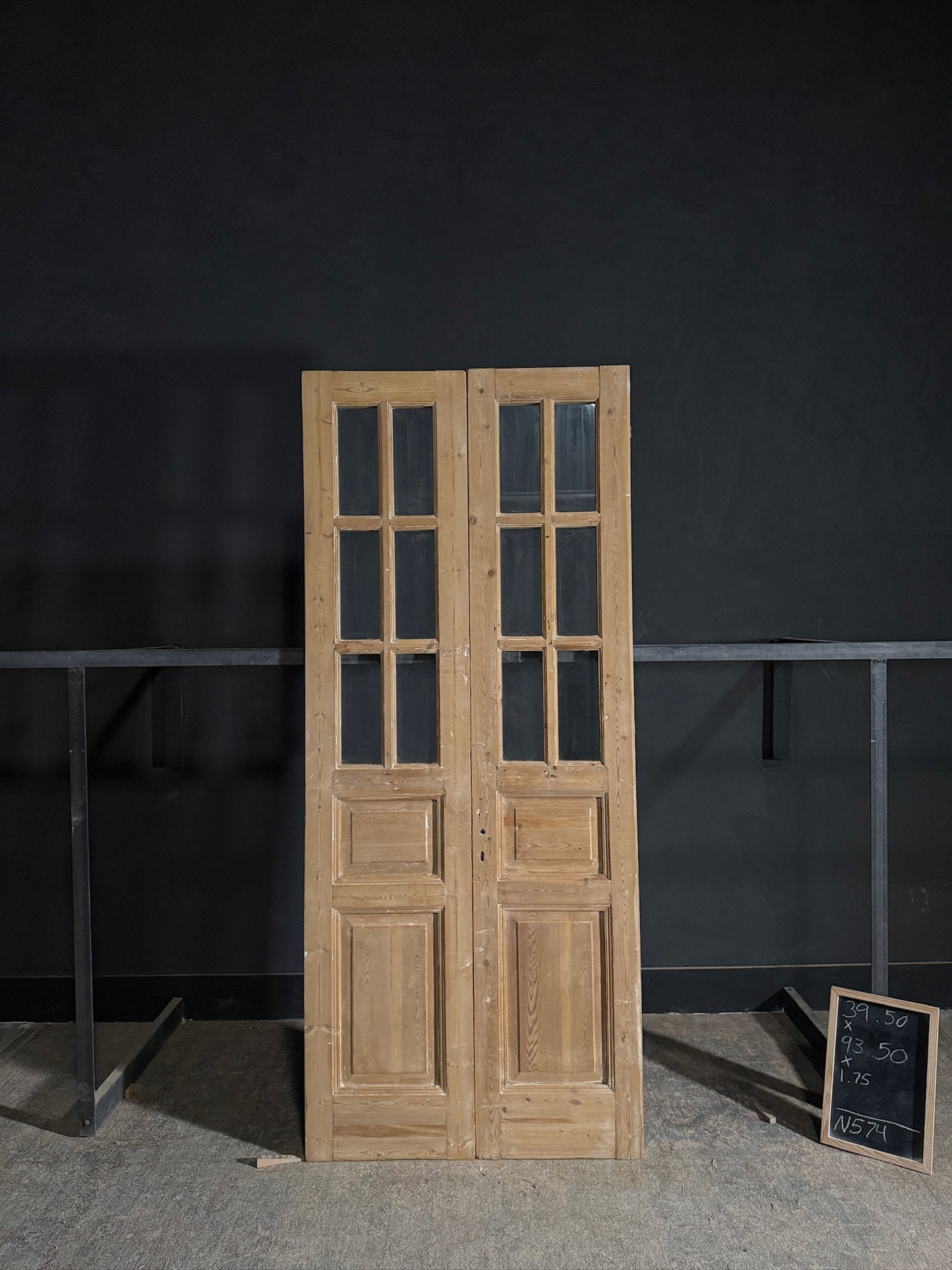 Antique Glass 6 Lite French Doors - 39.5x93.5 - N574