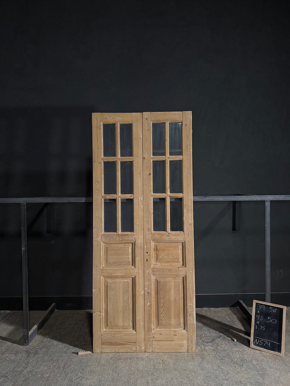 Antique Glass 6 Lite French Doors - 39.5x93.5 - N574