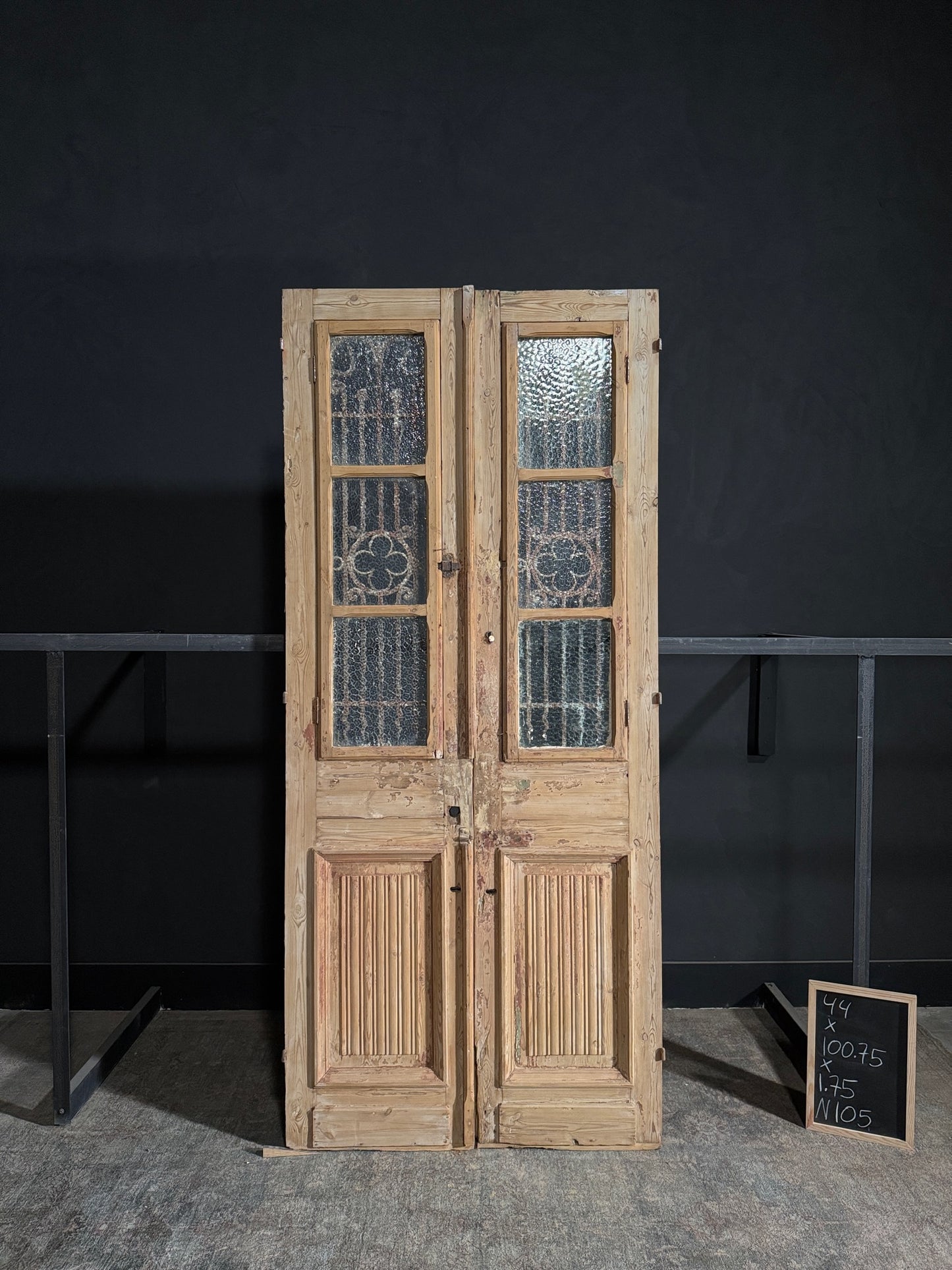 Antique Iron French Doors - 44x100.75 - N105