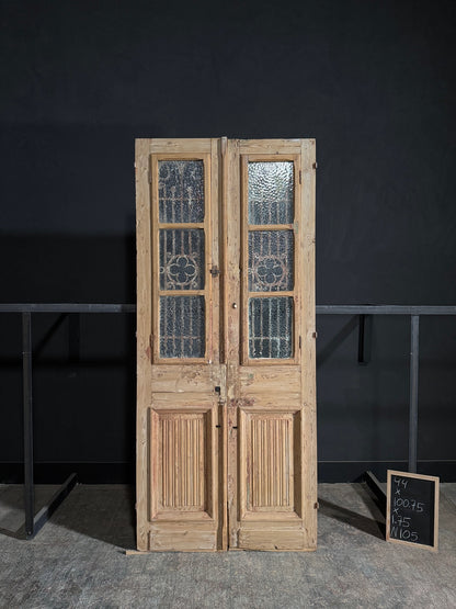 Antique Iron French Doors - 44x100.75 - N105