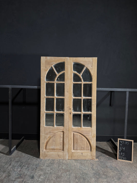 Antique Mirrored 7 Lite French Doors - 45.75x84 - N146
