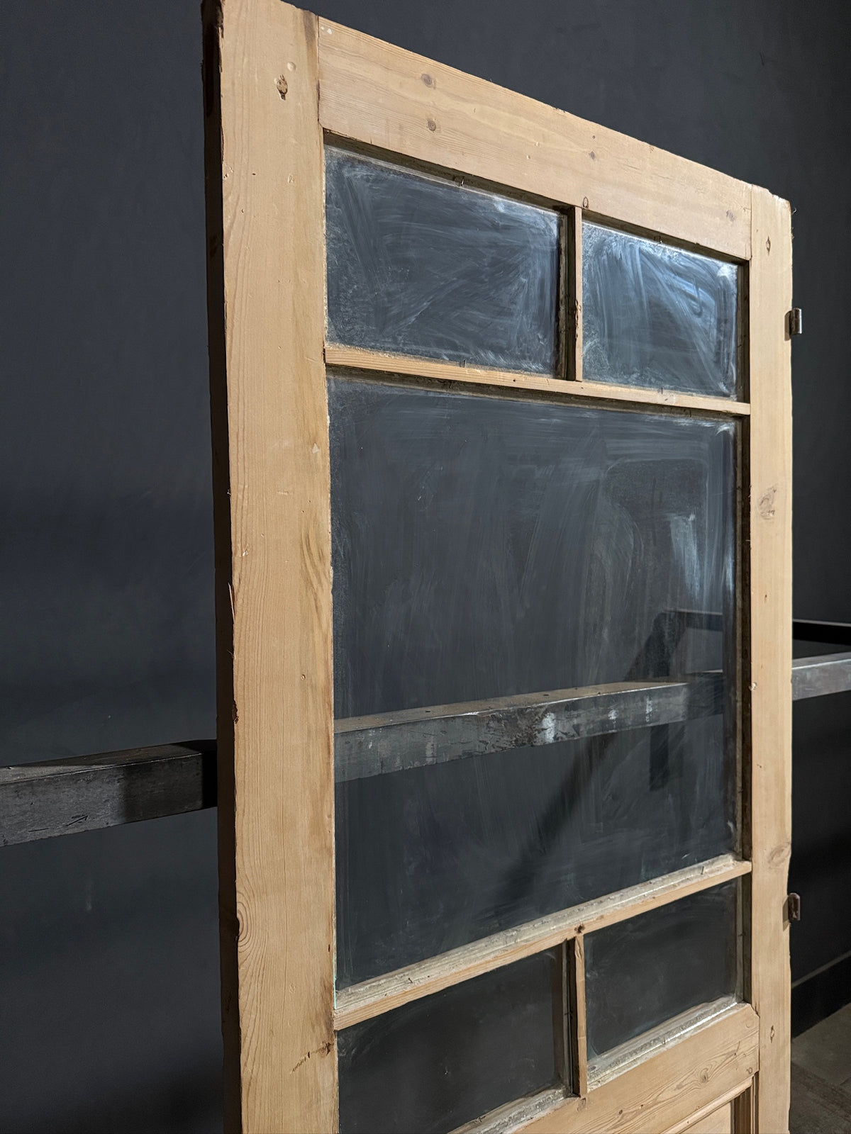 Antique Raised Panel Glass Pantry Door - 32.25x85 - N757