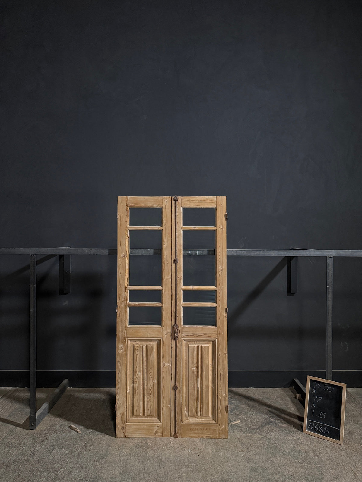 Antique Fluted 4 Lite French Doors - 35.5x77 - N683