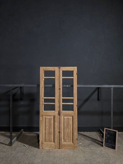 Antique Fluted 4 Lite French Doors - 35.5x77 - N683