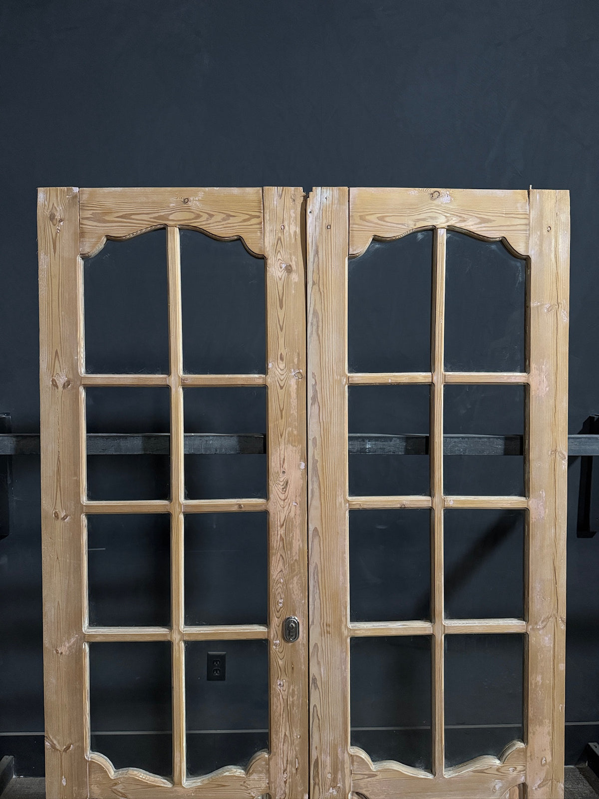 Antique Raised Panel Glass French Doors - 53x84.5 - N779