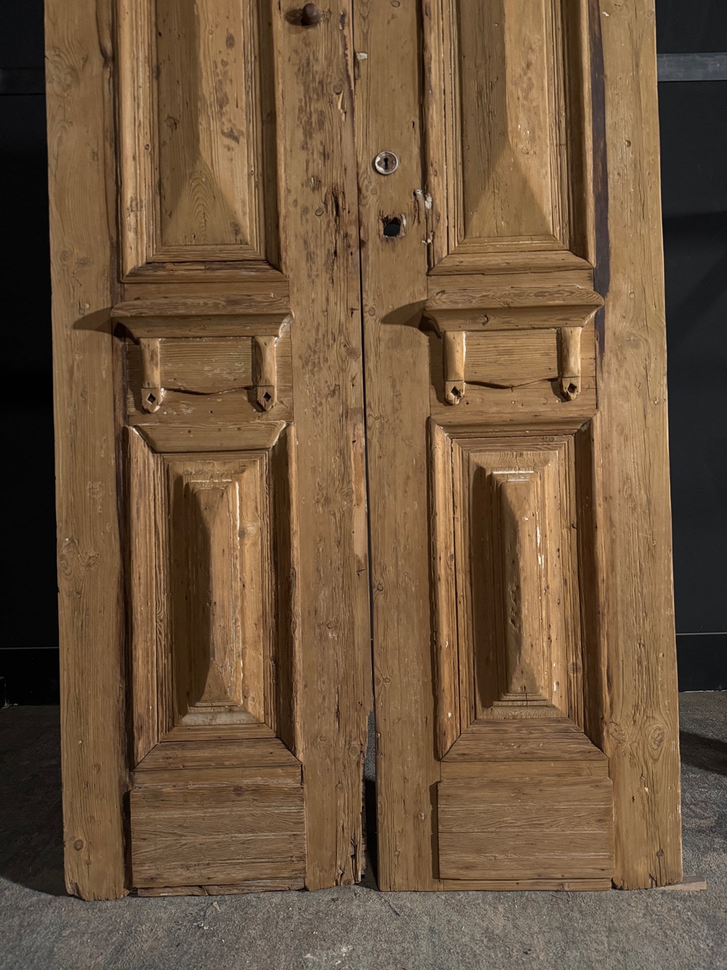 Antique 3 Panel Solid Double Doors - 43.25x90.25 - N543
