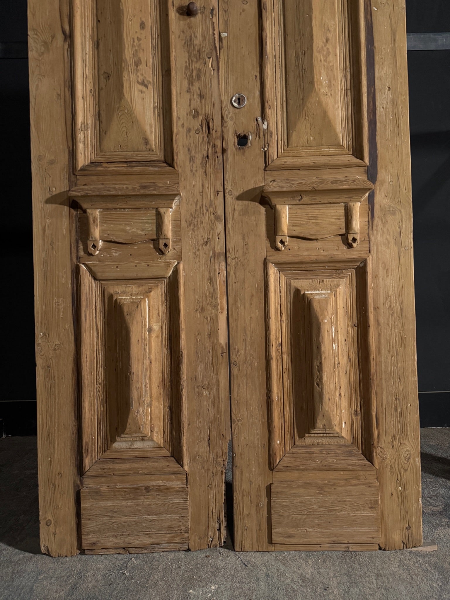 Antique 3 Panel Solid Double Doors - 43.25x90.25 - N543