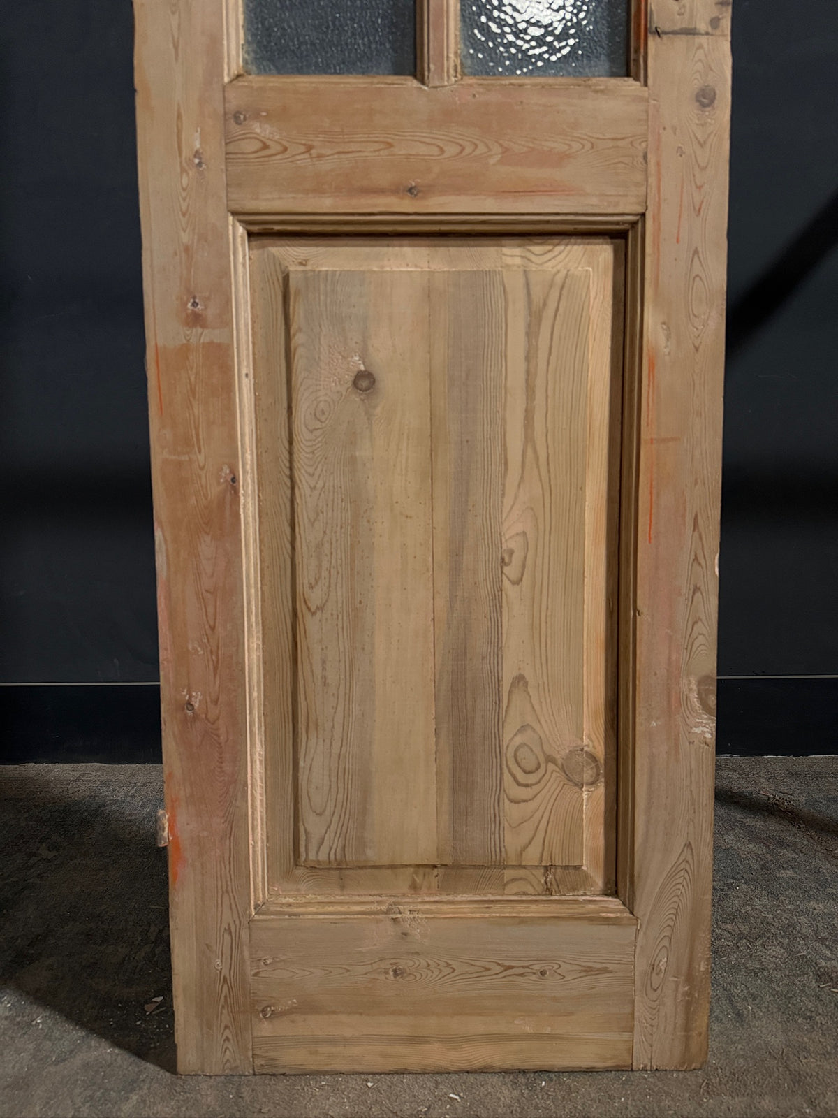 Antique Textured Glass Raised Panel French Door - 23x84.5 - N774