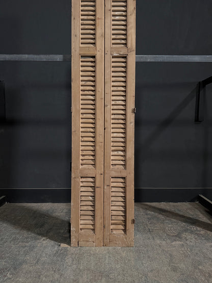 Antique Louvered Double Doors - 19.5x82 - N294