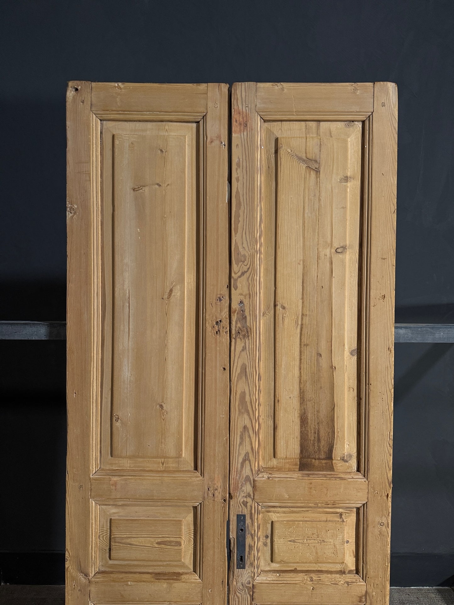 Antique 3 Panel Solid Double Doors - 37.75x87.75 - N623