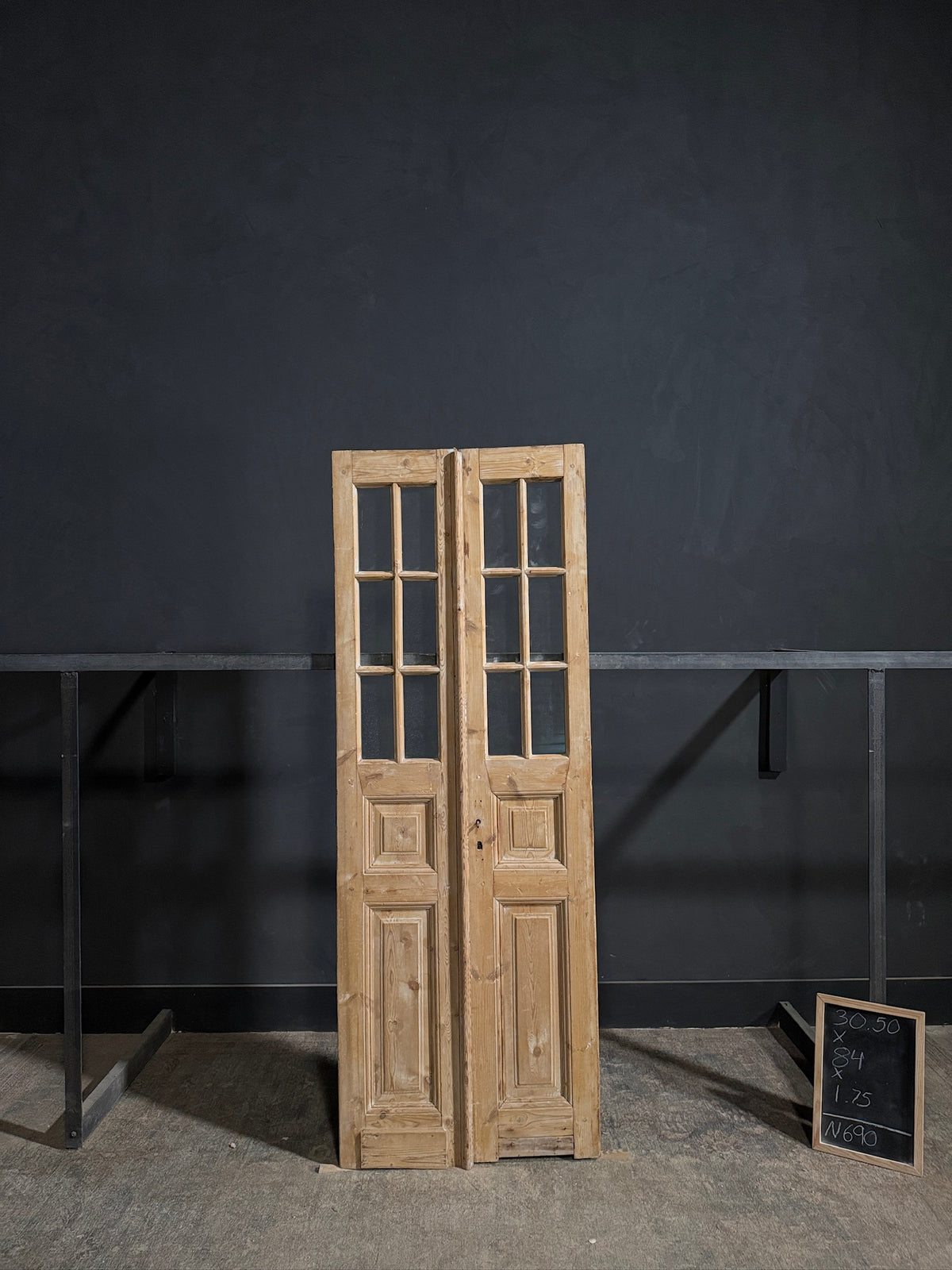 Antique Glass 3 Lite French Doors - 30.5x84 - N690