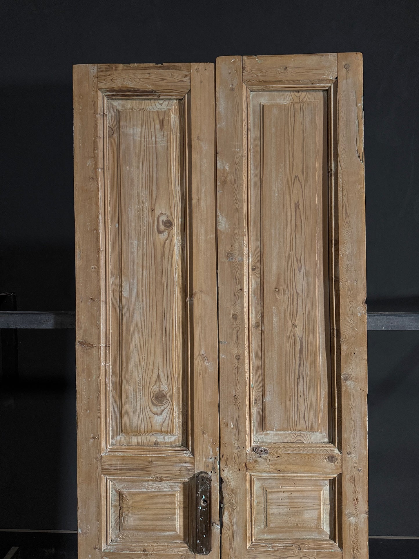Antique 3 Panel Solid Double Doors - 35.5x91.75 - N479