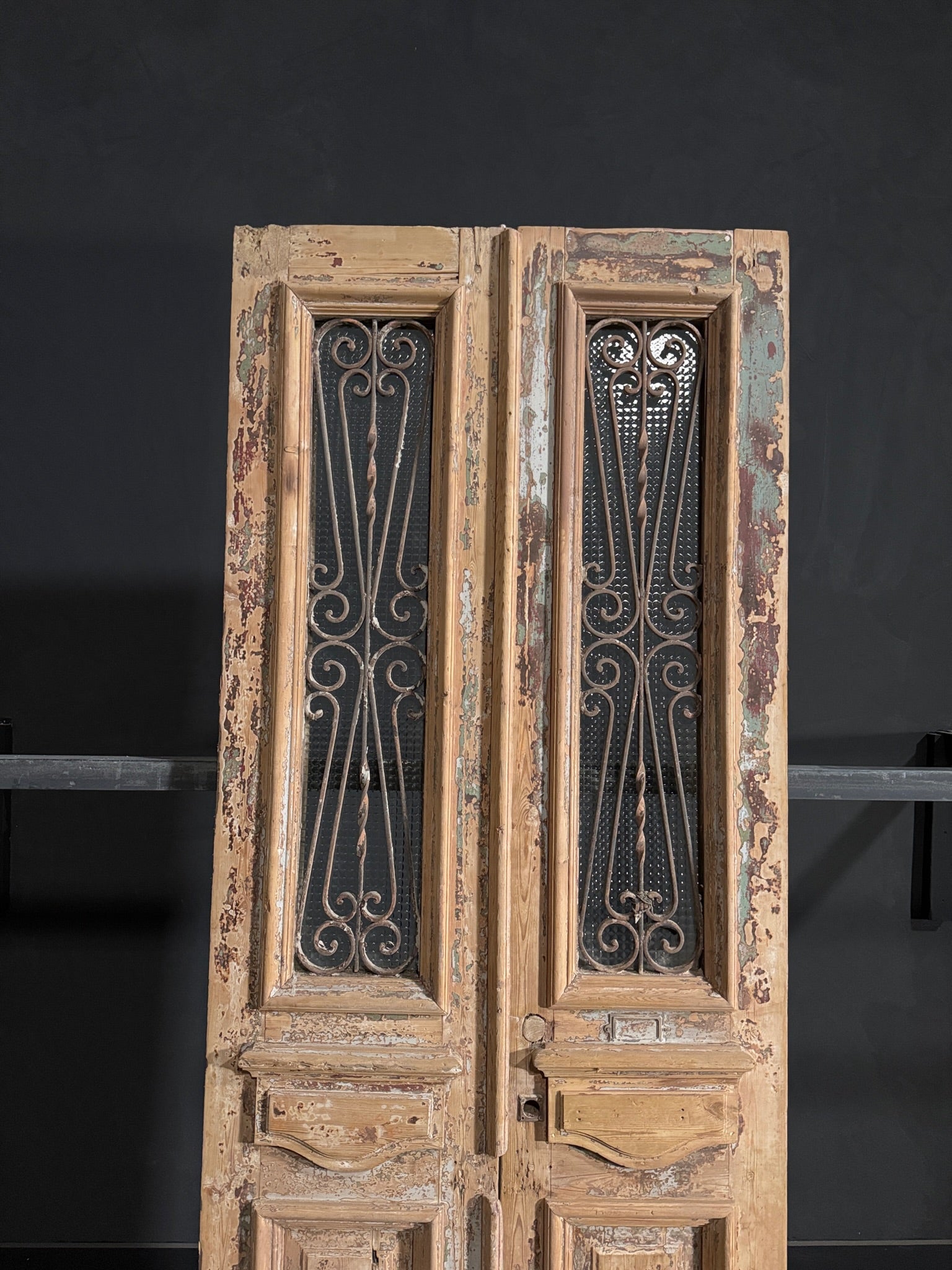 Antique Iron French Doors - 38x94.5 - N104