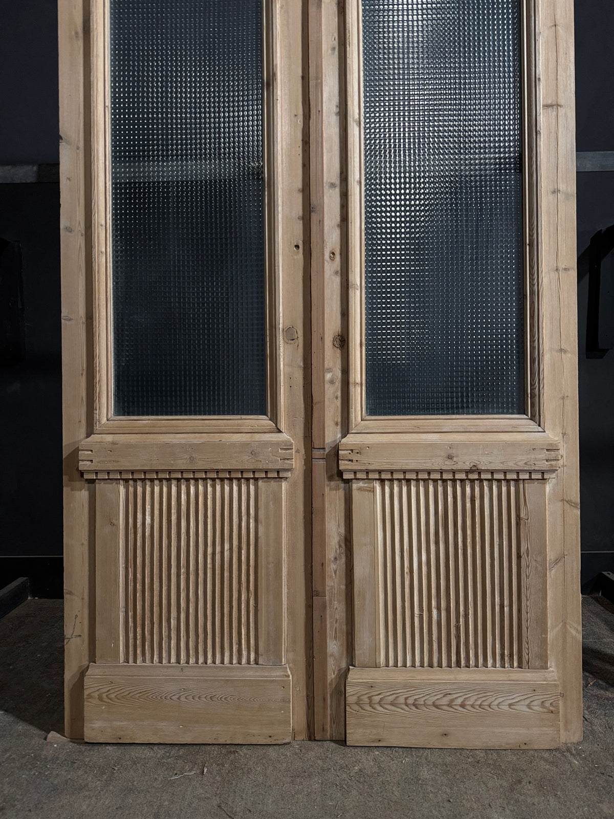 Antique Fluted 1 Lite French Doors - 52.25x93 - N712