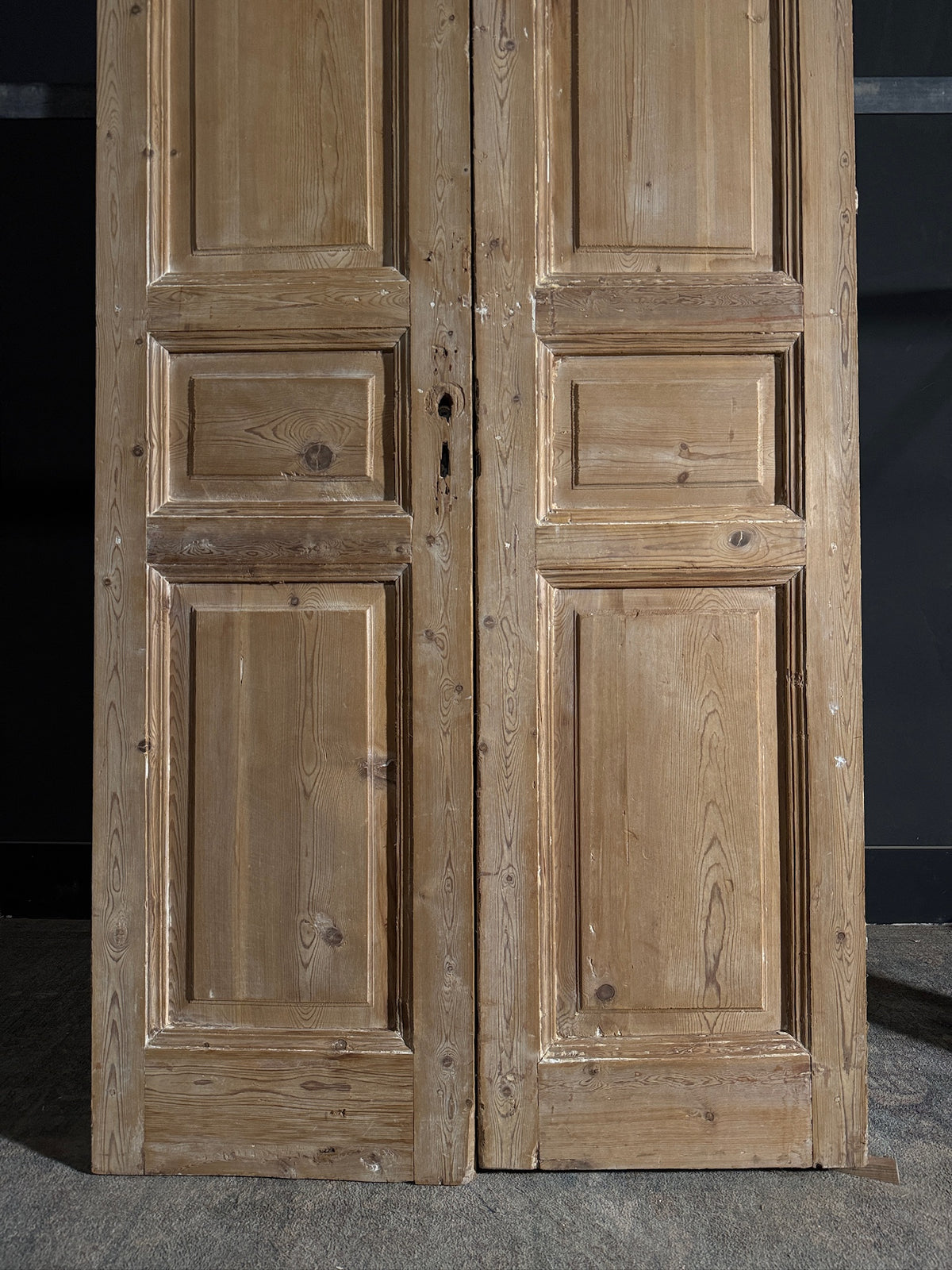 Antique 3 Panel Solid Double Doors - 41.75x97 - N594
