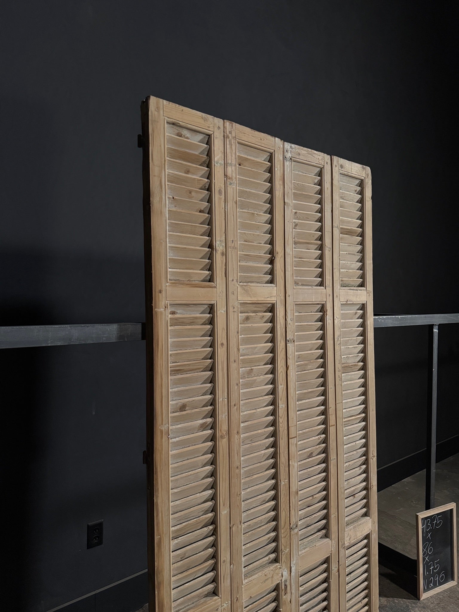 Antique Louvered 3 Panel Bi-Fold Doors - 43.75x86 - N296