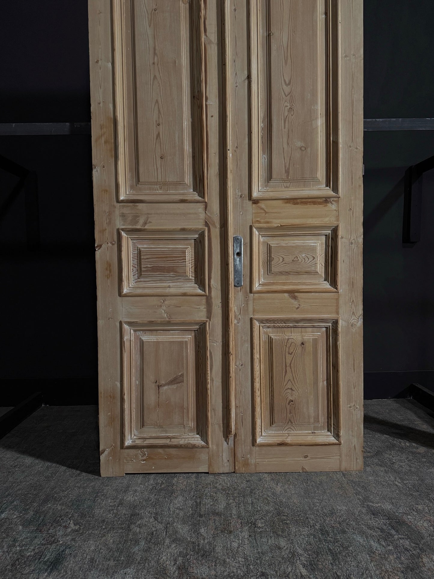 Antique Iron 3 Panel Double Doors - 44x98.25 - K399