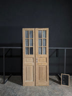 Antique Obscured Glass 6 Lite French Doors - 40.5x90 - N98