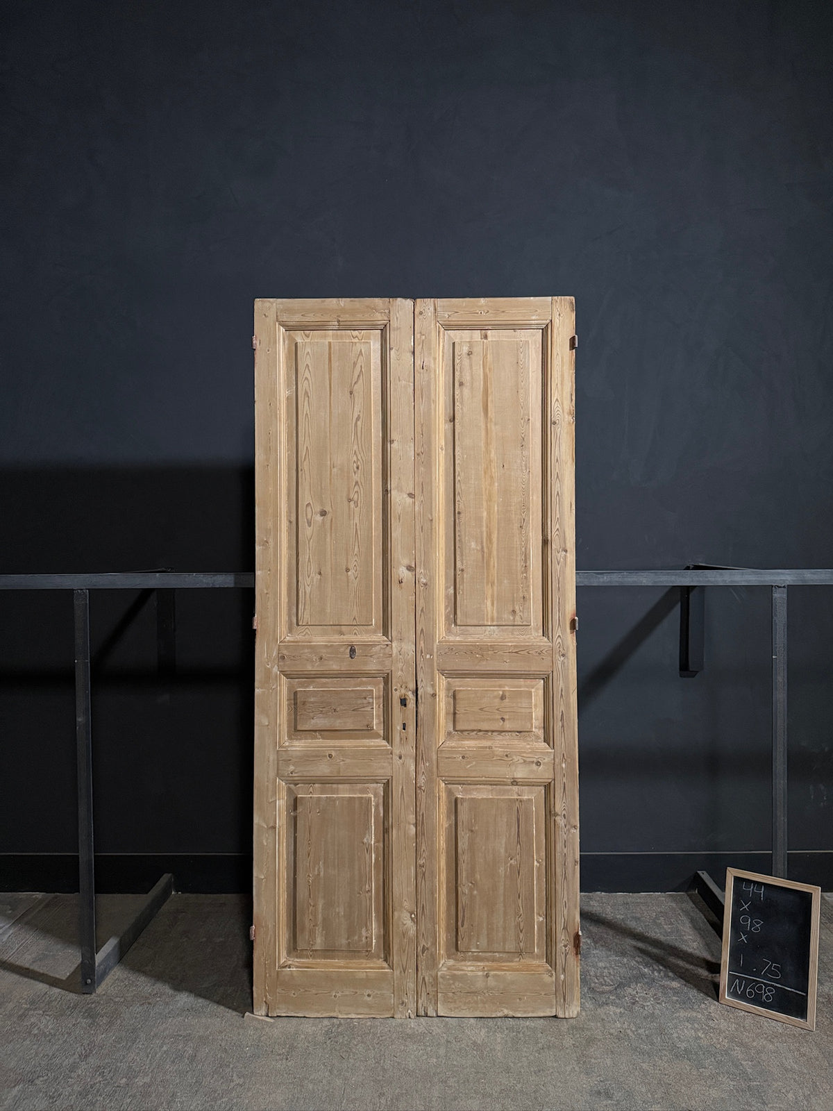 Antique 3 Panel Solid Double Doors - 44x98 - N698